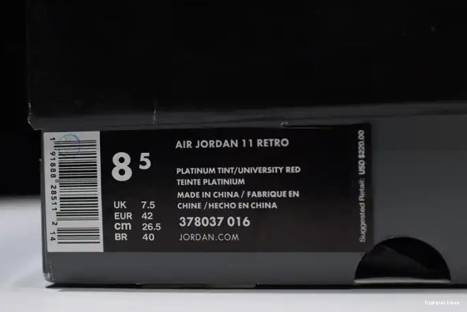HYPE 378037-016 11 Jordan Tint Platinum Air Retro 0601